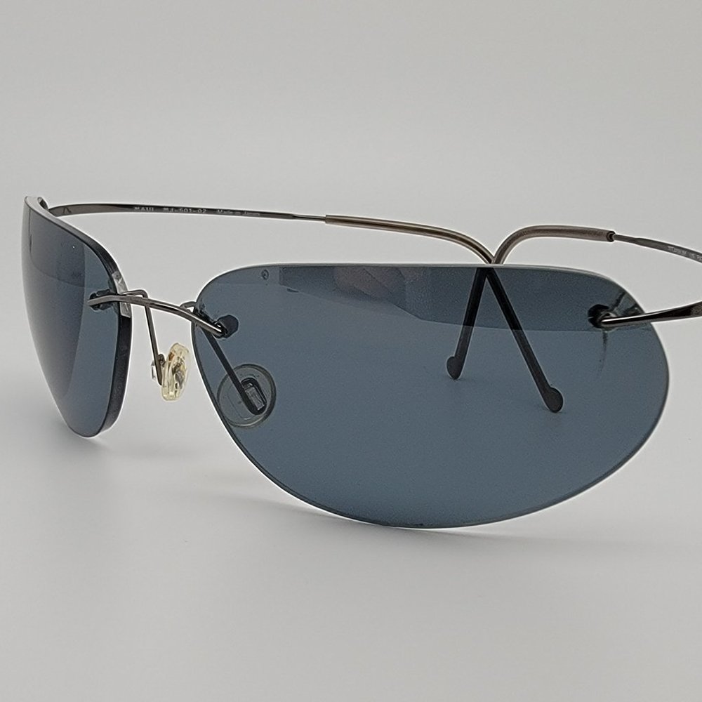*SOLD* Maui Jim MJ-501-02 Kaanapali Titanium Gunmetal Sunglasses Frame w/ Case - Picture 3 of 13